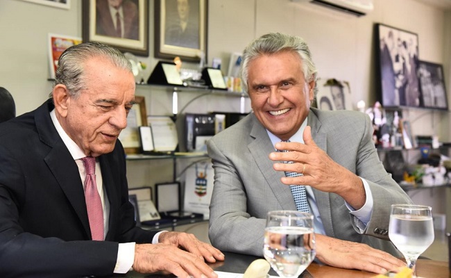 Ex-prefeito de Goiânia Íris Rezende (MDB) e governador Ronaldo Caiado (DEM)